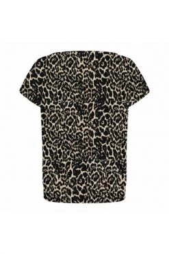 &Co Woman T-shirts Leopard Top Black