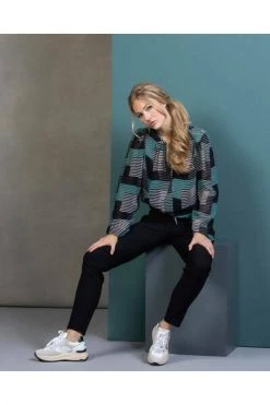 &Co Woman Blouses Alicia Grid Blouse Blue