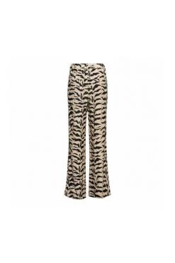 &Co Woman Wijde Broeken Co Woman Kali Tiger Pantalon Beige