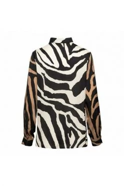 &Co Woman Blouses Aubrie Tiger Blouse Black