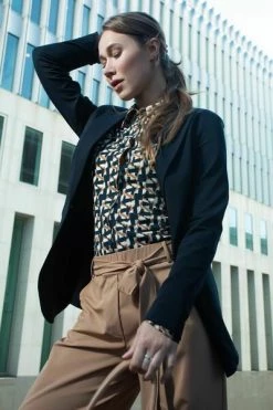 &Co Woman Longsleeve Shirts Lotte Graphic Shirt Blue